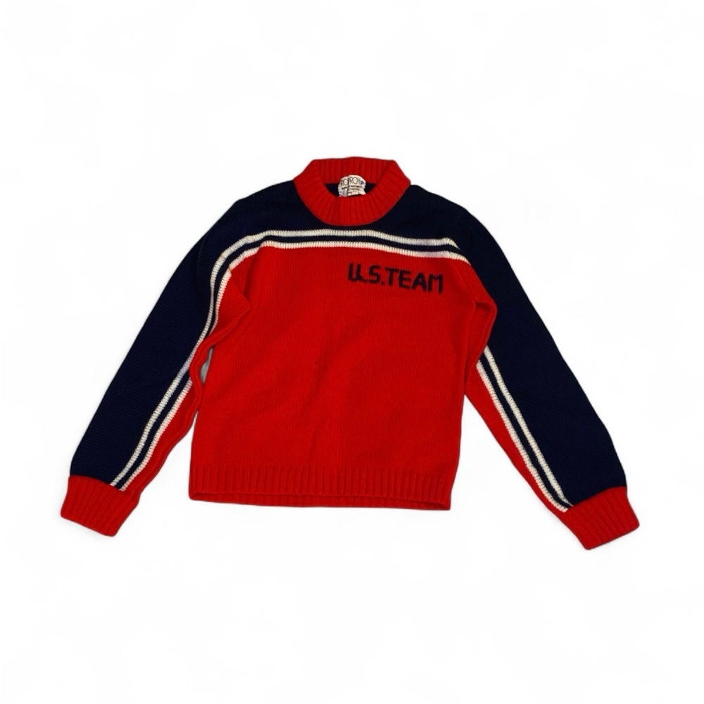 Vintage Rob Roy Kids Acrylic US Team Red Crewneck Sweater / Size 7 Youth Small